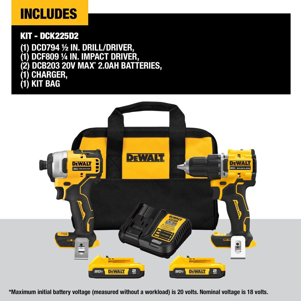 DEWALT ATOMIC 20-Volt MAX Lithium-Ion Cordless Combo Kit (2-Tool