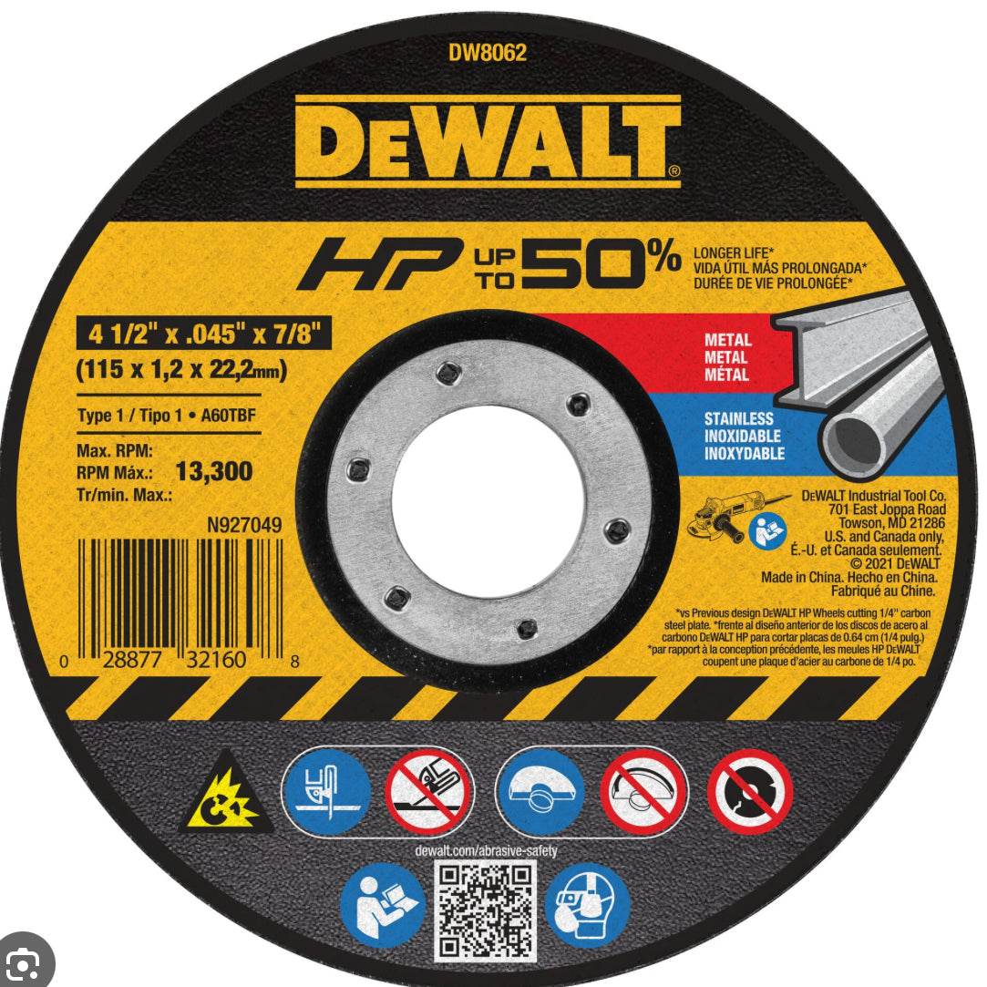 Dw8062 Cut off wheel