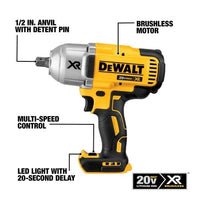Load image into Gallery viewer, DeWalt 20V MAX* XR® High Torque 1/2 in. Impact Wrench with Detent Pin Anvil (Tool Only)
