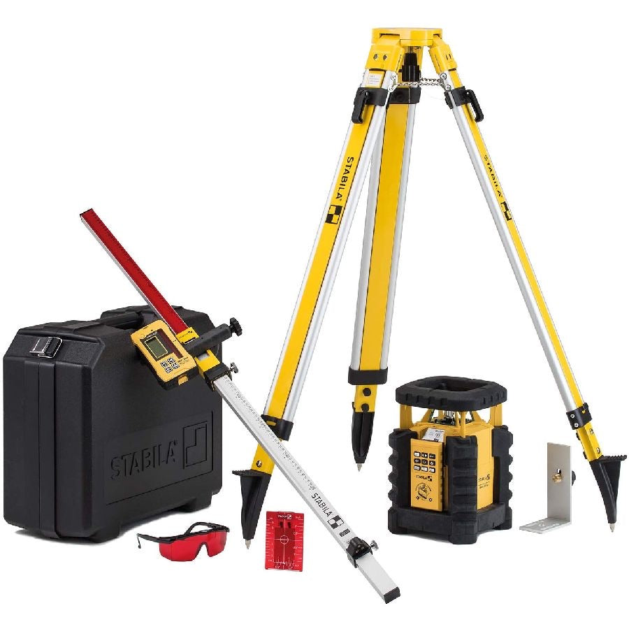 Stabila LAR 350 rotation laser system with tripod and rod