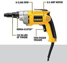 DEWALT DW267 6.5-Amp 2,000 RPM Variable Speed Reversing Versa-Clutch Screw Gun